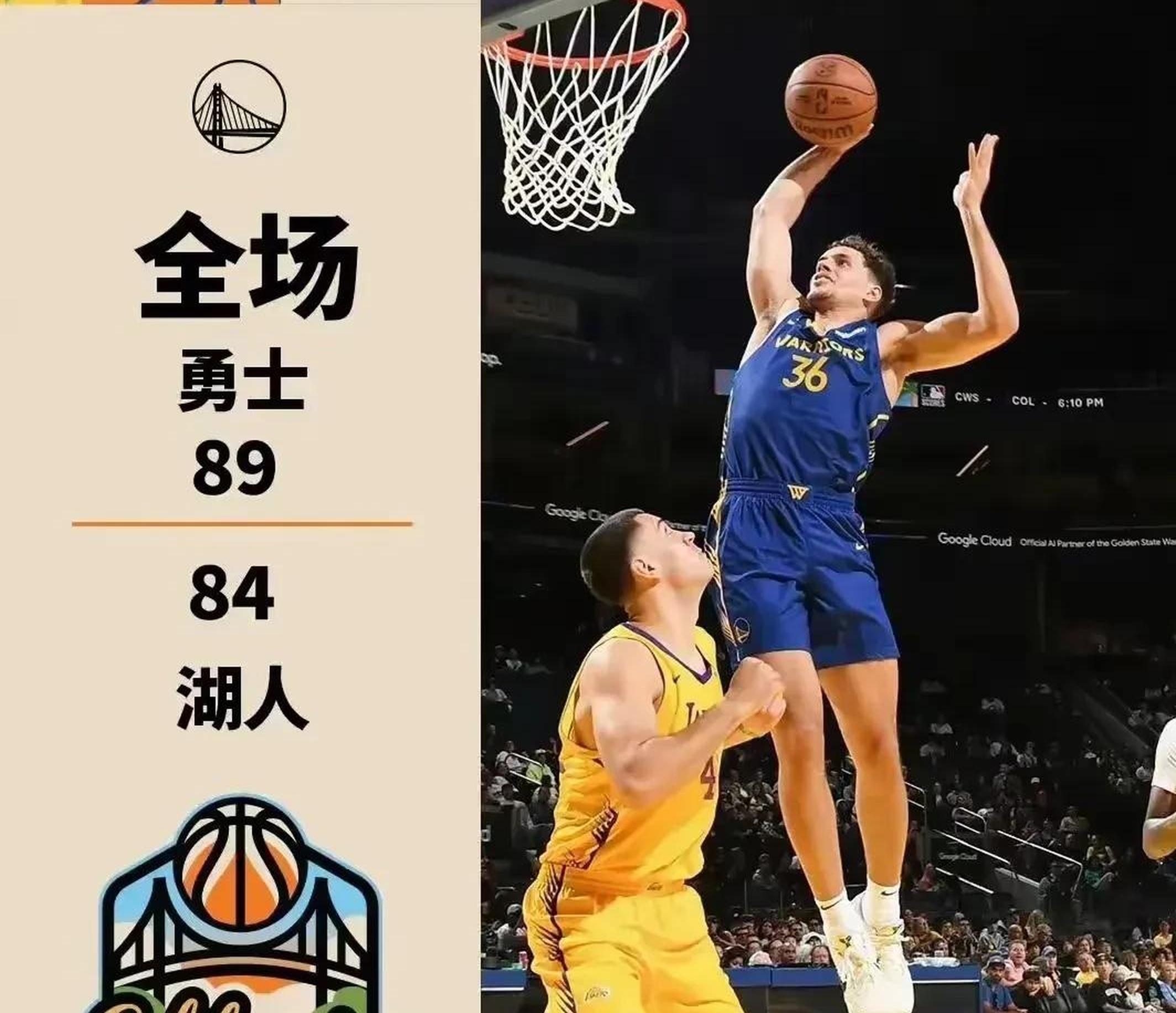 布朗尼缺席！湖人遭勇士逆转夏联首败斯威德24+8克内克特13中3的简单介绍